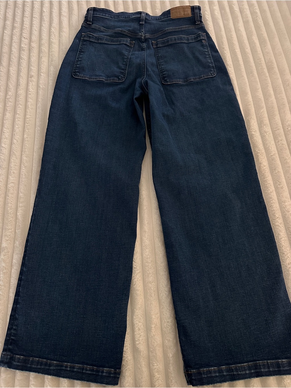 Madewell The Emmett Dark Blue Wide-Leg High-Rise Patch Pocket Jeans - Picture 11 of 11